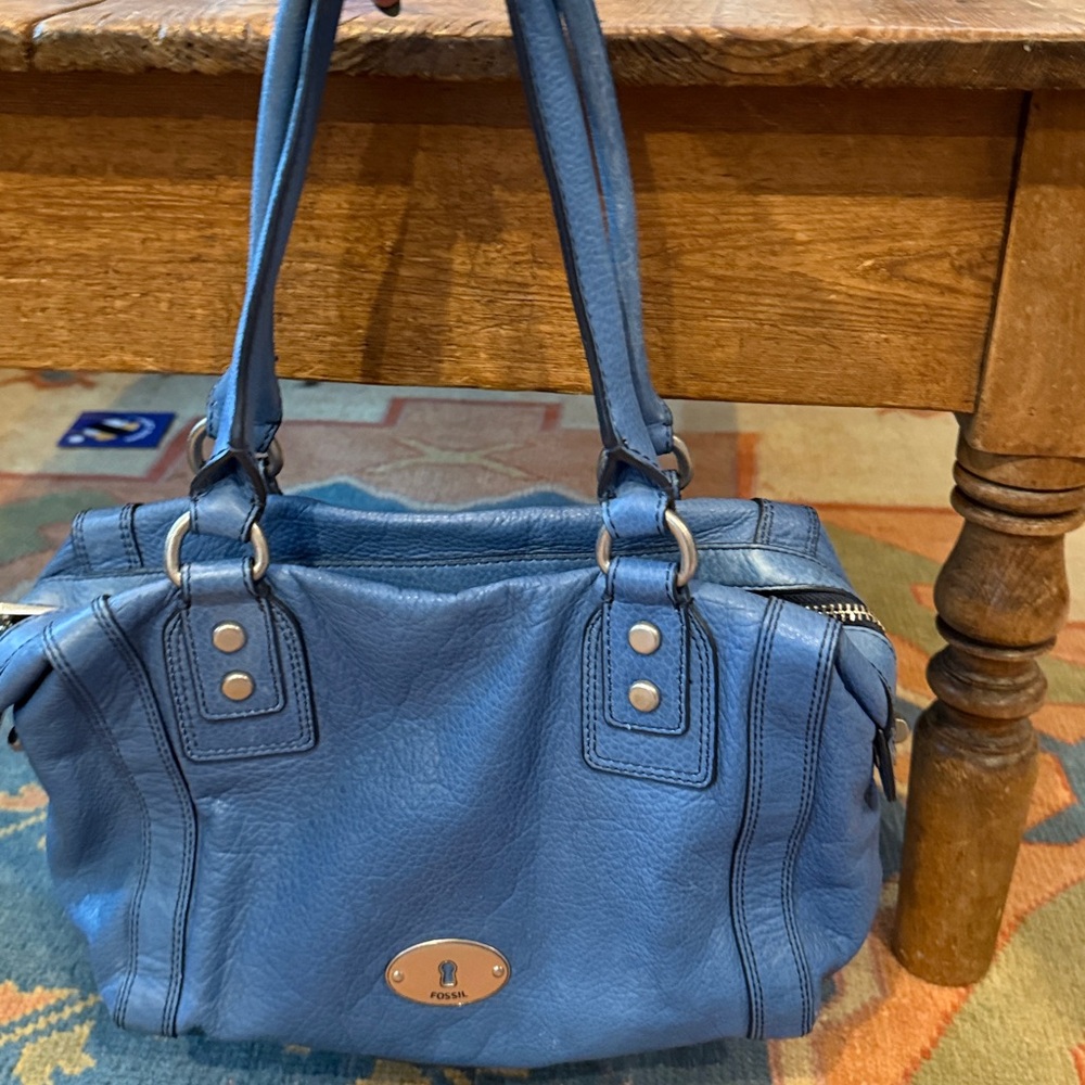 Fossil Royal Blue Leather Handbag
